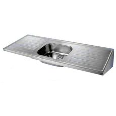 hospital single bowl double drainer sink