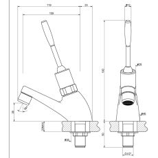 dimensions of time flow lever tap