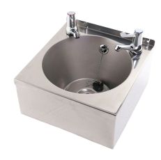compact wash basin with lever taps