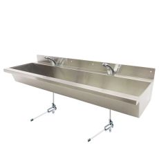 wash trough with knee operated taps