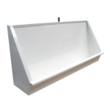 stainless steel coloured urinal trough