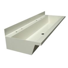 white stainless steel wash trough