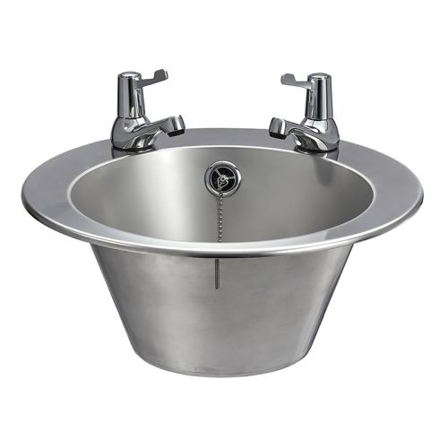 Stainless Steel Inset Wash Basin With Lever Taps image