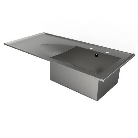 Inset Single Bowl Single Drainer Catering Sink Tops image
