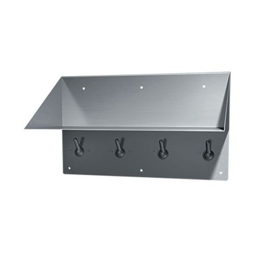 Stainless Steel Anti Ligature Shelf with Four Coat Hooks image