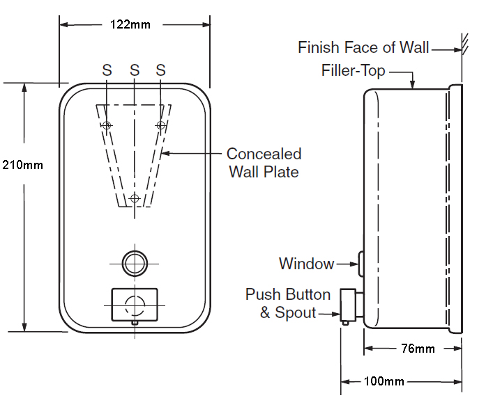 vertical soap dispenser dimensions