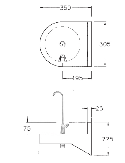 wall mounted bottle filler dimensions